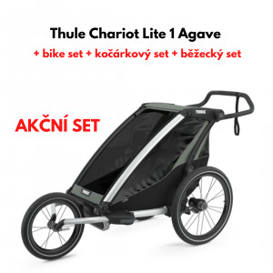 Thule Chariot Lite 1 Agave 2021 + bike set + kočárkový set + běžecký set