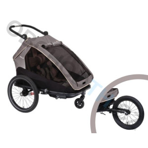 XLC dětský vozík za kolo 20 Duo S šedá/béžová/antracit + XLC jogging kit, BS-X120