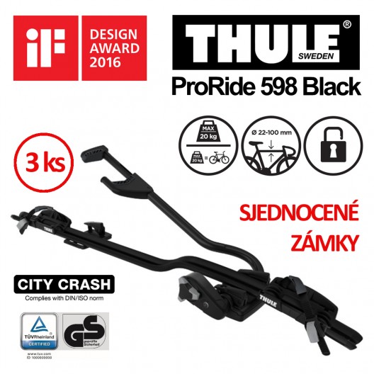 Thule ProRide 598 Black sada 3 ks